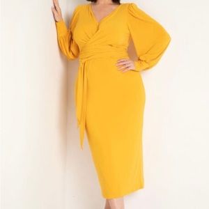 Eloquii yellow wrap dress-(Always willing to fairly negotiate the price)